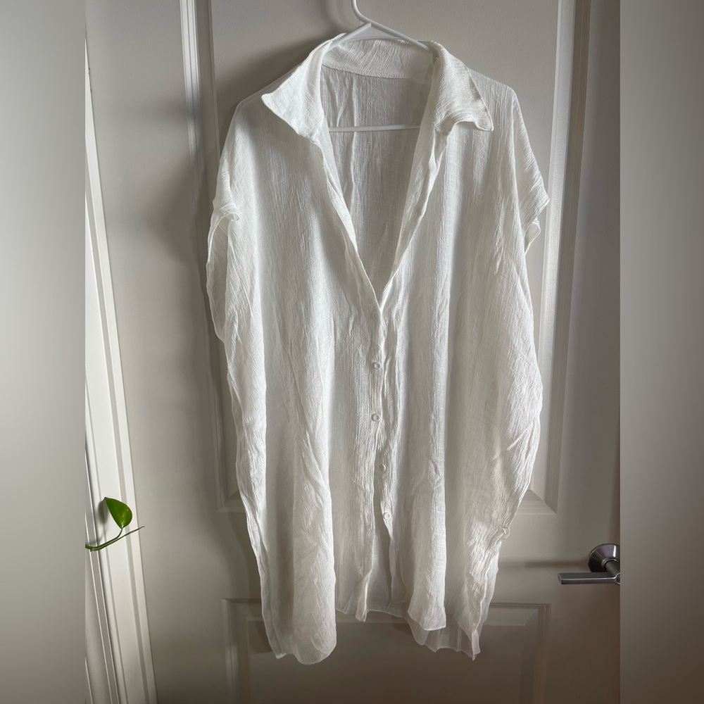 Sheer side split cover up, never worn